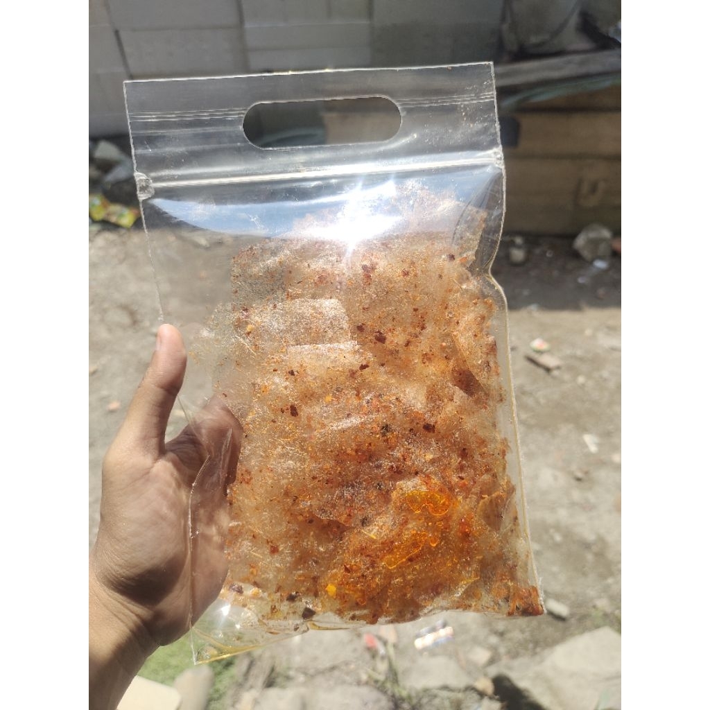 

Kripca Pedas Extra Daun Jeruk / Keripik Kaca /Keripik Beling / Jajanan Vira Bumbu Melimpah Kemasan 250 Gram,500 gram,1 kg