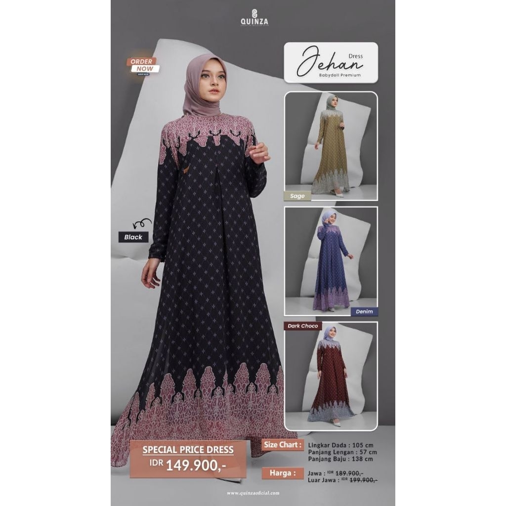 Dress Gamis by QUINZA|| JEHAN Dress Matt Babydoll Premium