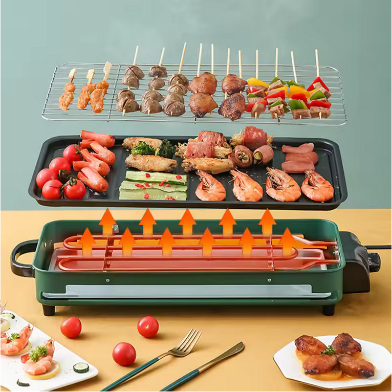 Alat Panggangan BBQ Listrik / Alat Panggang Daging Dan Ikan / Panggangan BBQ Listrik Anti Lengket