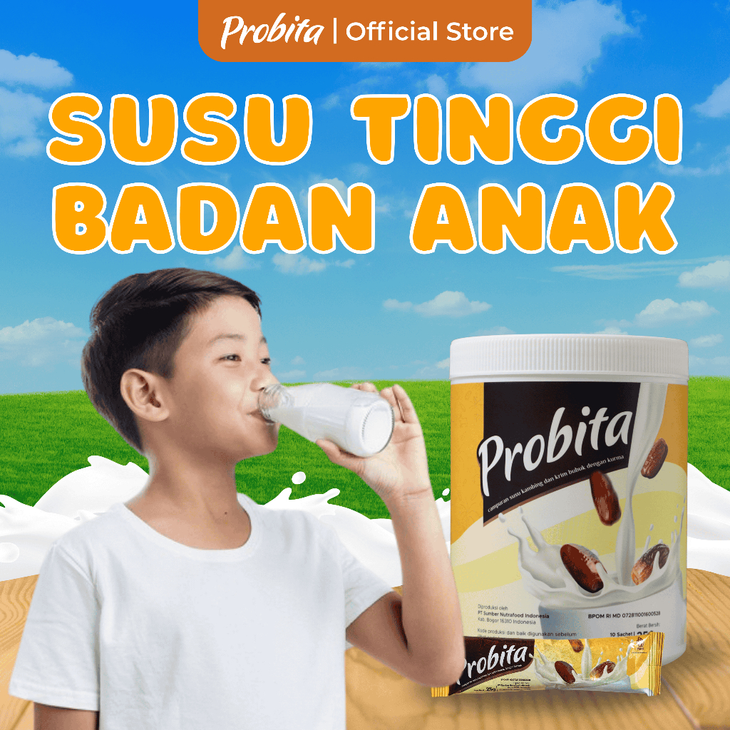 

PROBITA - Susu Kurma Peninggi Badan Tinggi Kalsium & Kaya Vitamin Untuk Pertumbuhan
