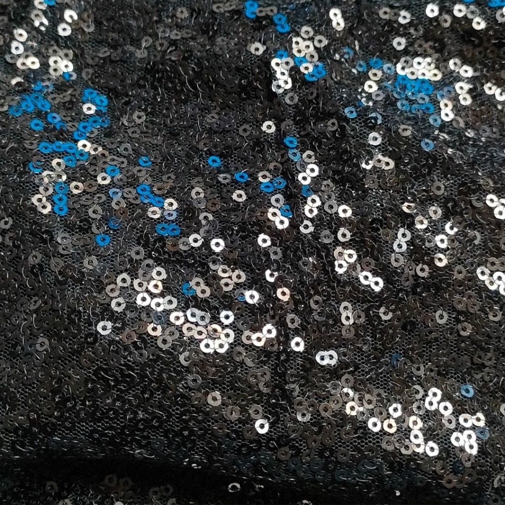 Kain Sequin Seribu Payet Hitam Background Foto (Preloved)