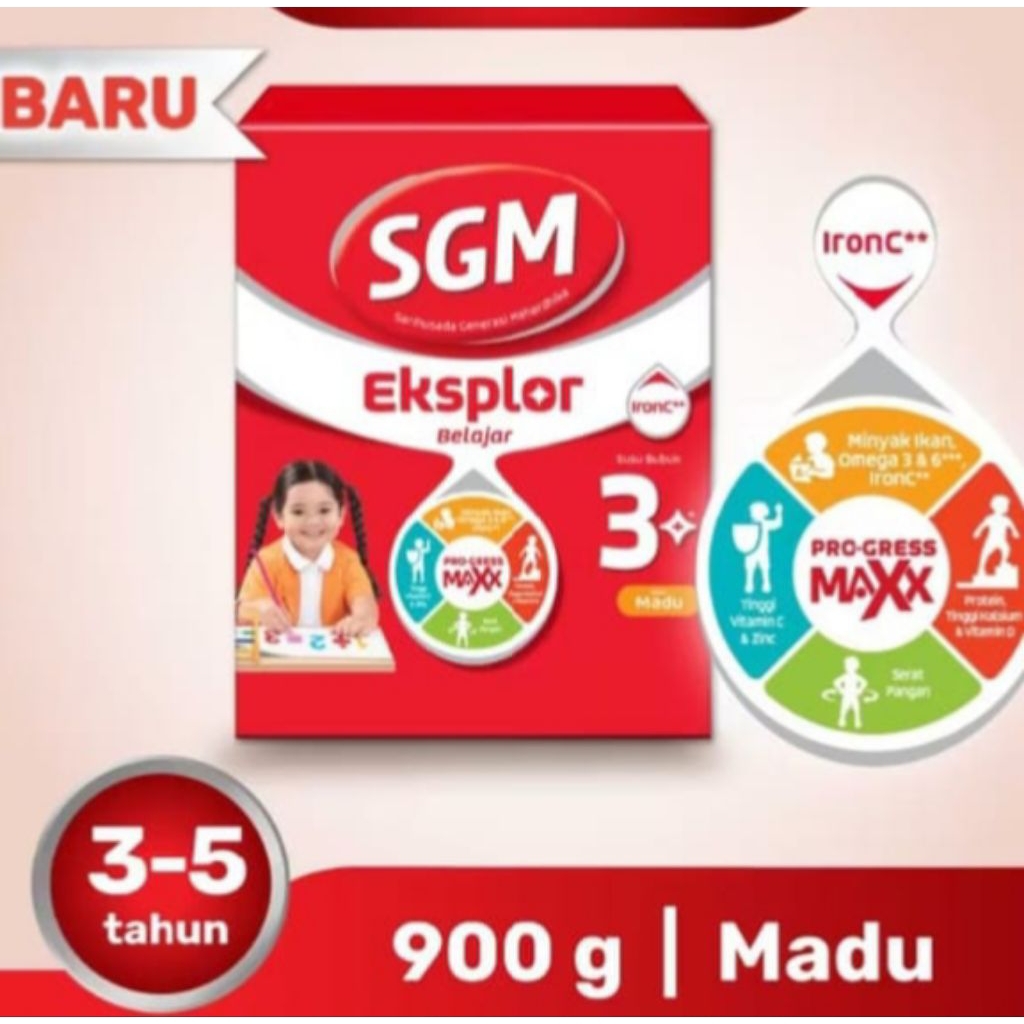 

SGM Eksplor 3+ Rasa Vanila, Madu dan Coklat susu pertumbuhan untuk anak usia 1-3 tahun 900g