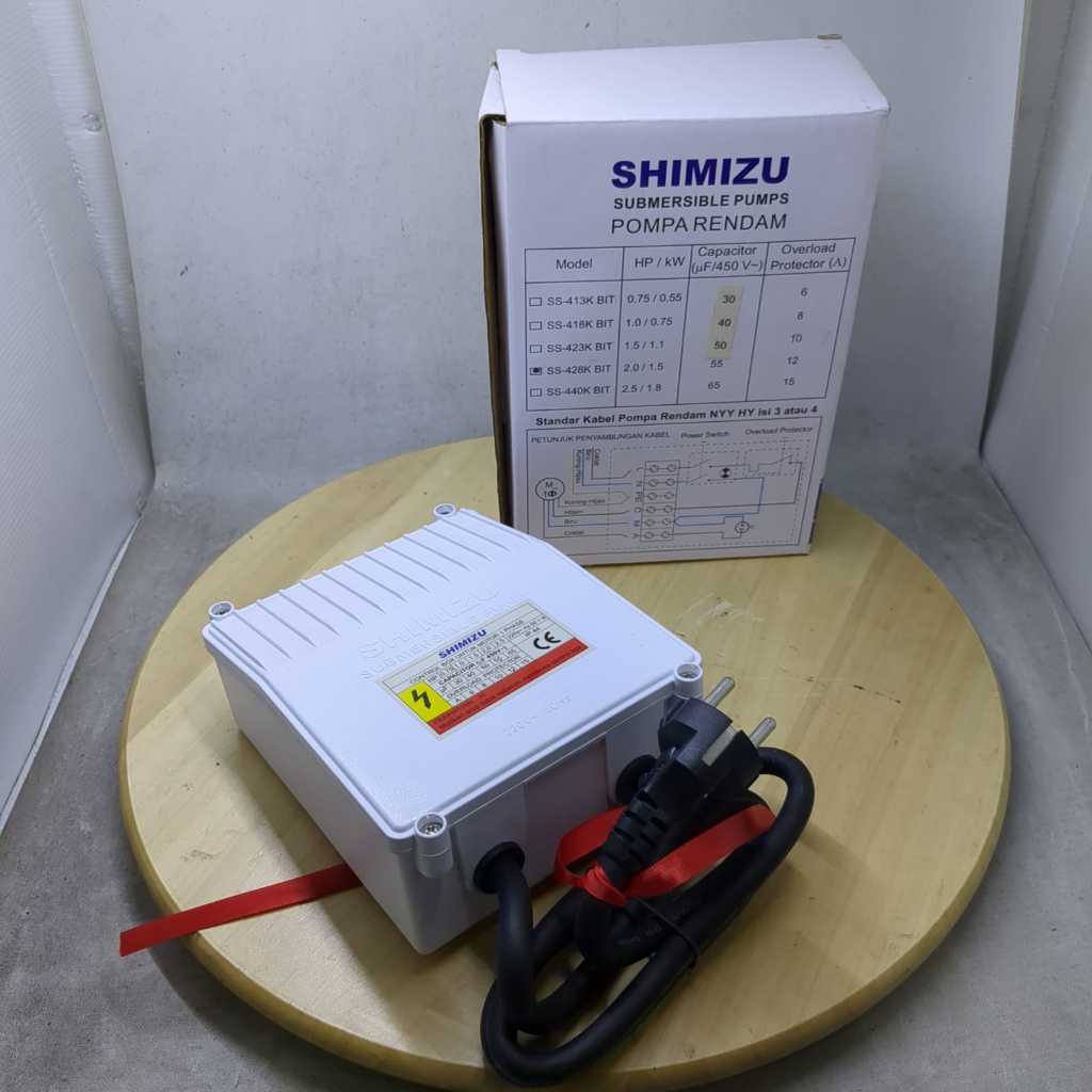 Control box shimizu SS-428K BIT 2hp 1,5kw 220v | kotak panel kontrol pompa air submersible SS428K BI