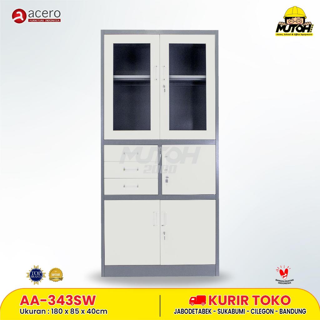 Lemari arsip besi ACERO AA-343 SW - Kombinasi 3 Laci 1 Brankas