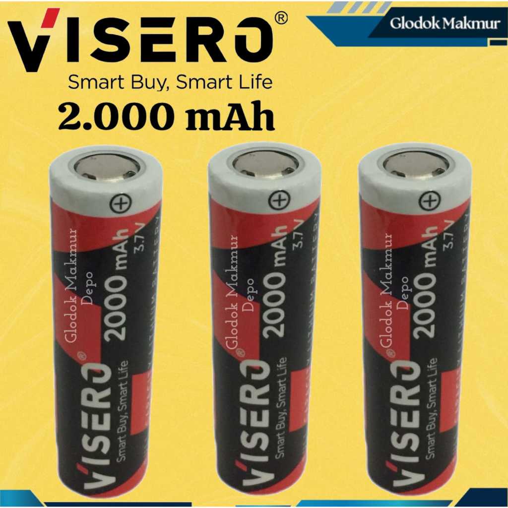 BATU BATERAI NICD RECHARGEABLE VISERO SENTER LITHIUM 3,7VOLT 2000MAH