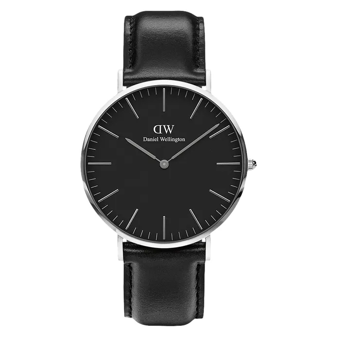 Daniel Wellington Classic DW00100133 Black Dial Black Leather Strap