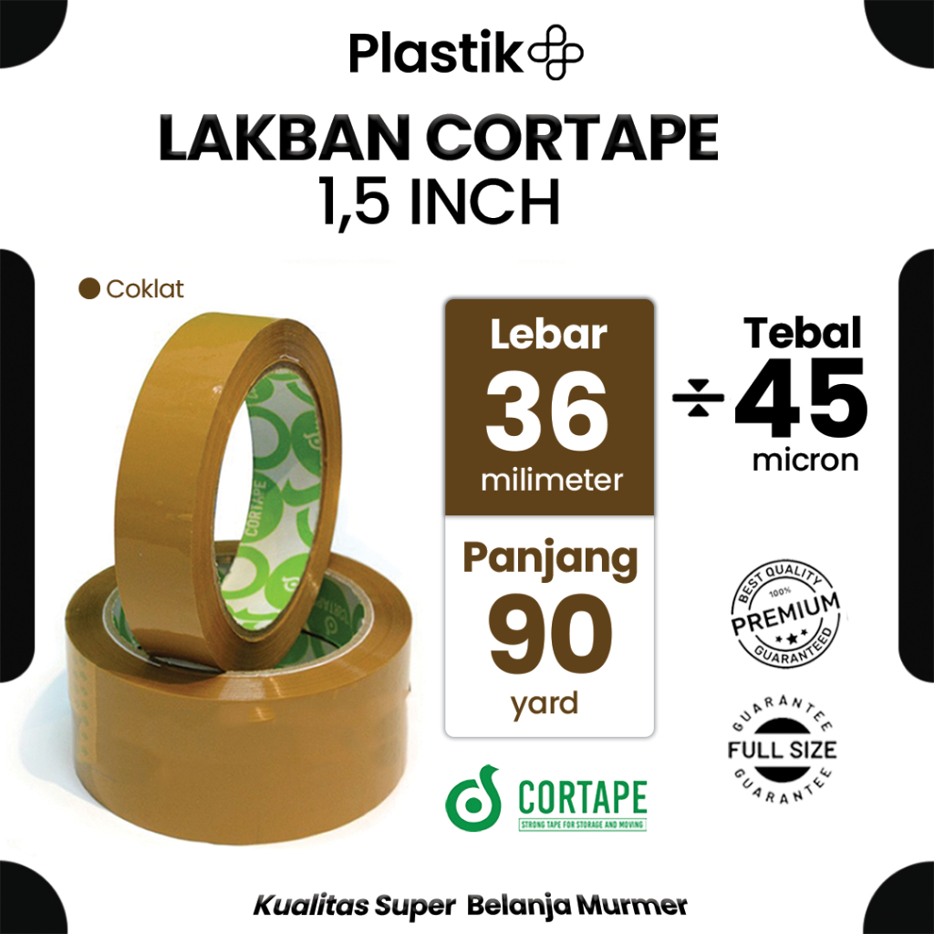 

Lakban / Selotip / Isolasi Cortape Coklat 36mm x 90yard Harga Ecer Satuan Spek. Daimaru