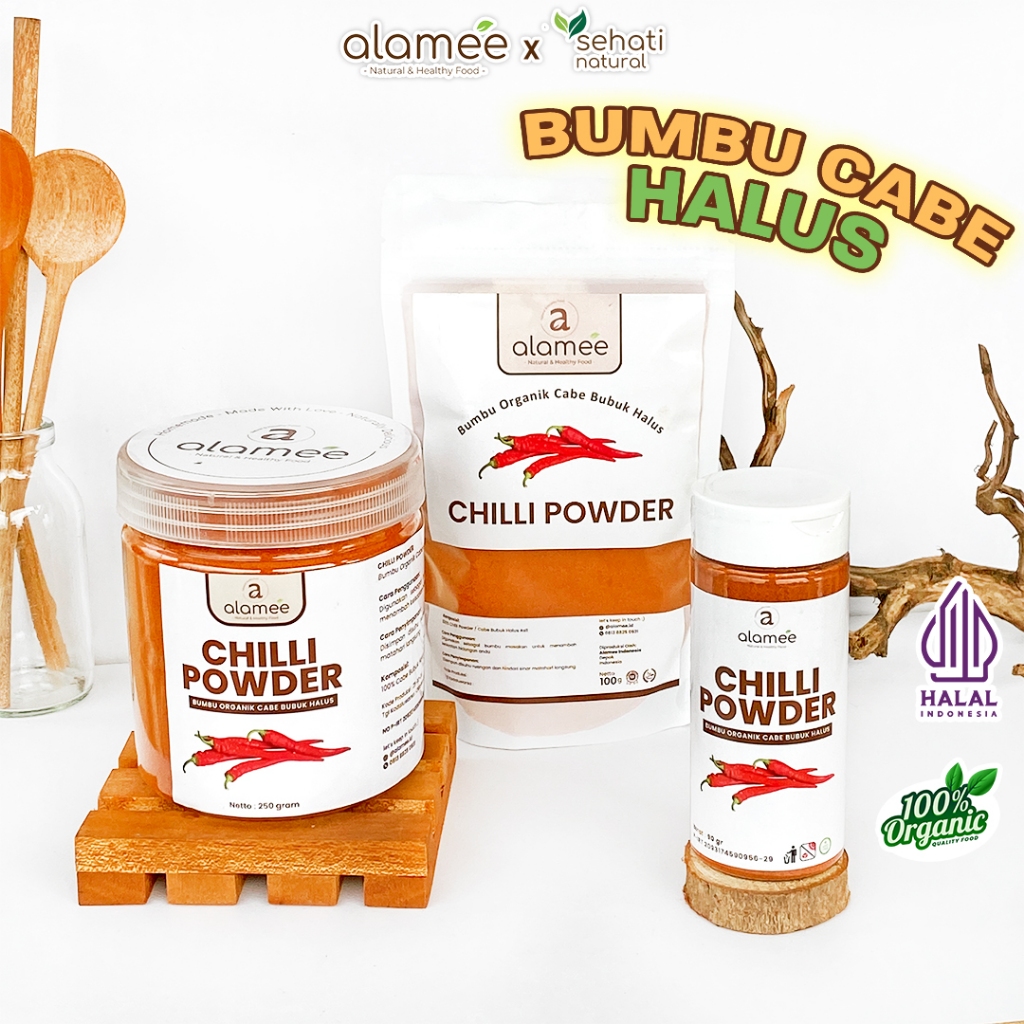 

Cabe Bubuk Halus Chili Powder Chili Cabai Rempah Murni Asli Tanpa Campuran Bumbu Dapu Alami 50gr