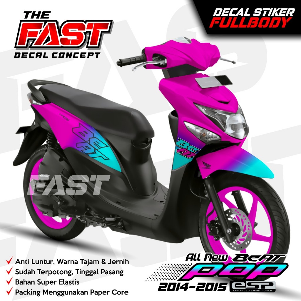 TERBARU decal beat pop 2014-2015 stiker beat pop 2014-2015 fullbody stiker fullblok honda beat pop 2