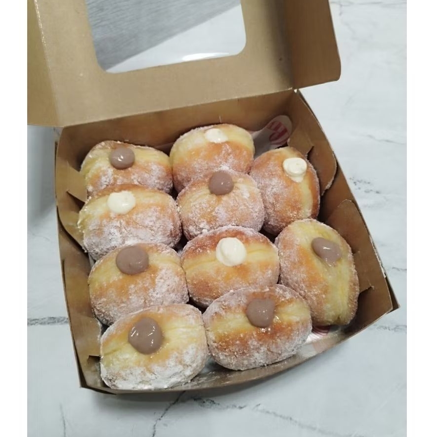 Pre Order Donat Mini Bomboloni Dengan Sourdough Donat Lembut Premium isi 5pc topping gula halus