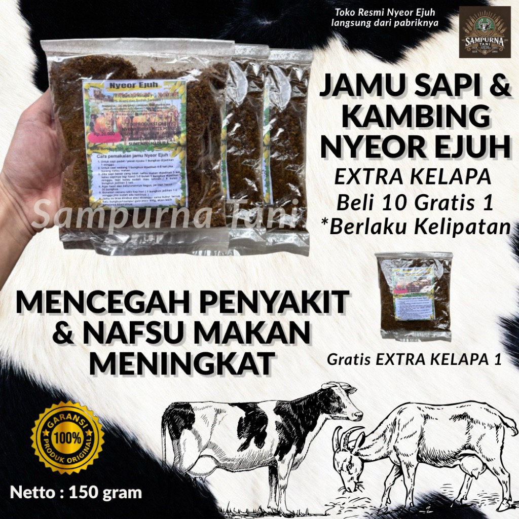 JAMU NYEOR EJUH EXTRA KELAPA JAMU PENGGEMUK SAPI JAMU NYEOR EJUH JAMU GEMUK SAPI VITAMIN KAMBING
