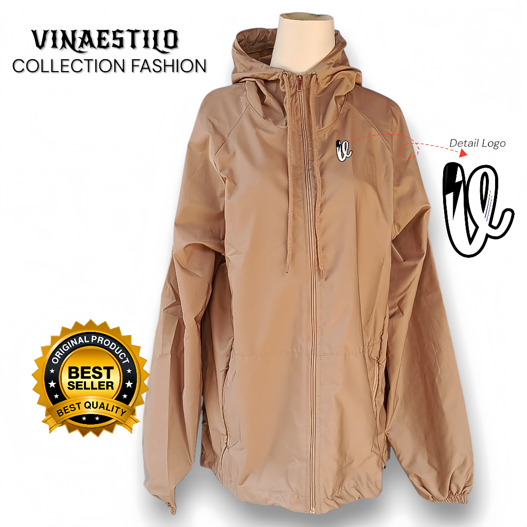 VINAESTILO - TERMURAH Jaket Parasut ZIPPER Jaket Parasut Waterproof Sauna Suit Jaket Parasut Wanita 