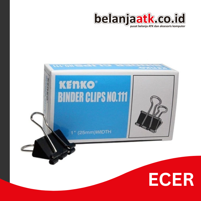 

[ECER] Binder Clip/Penjepit Kertas Kenko No. 111 Ukuran 25 mm (1 inch)