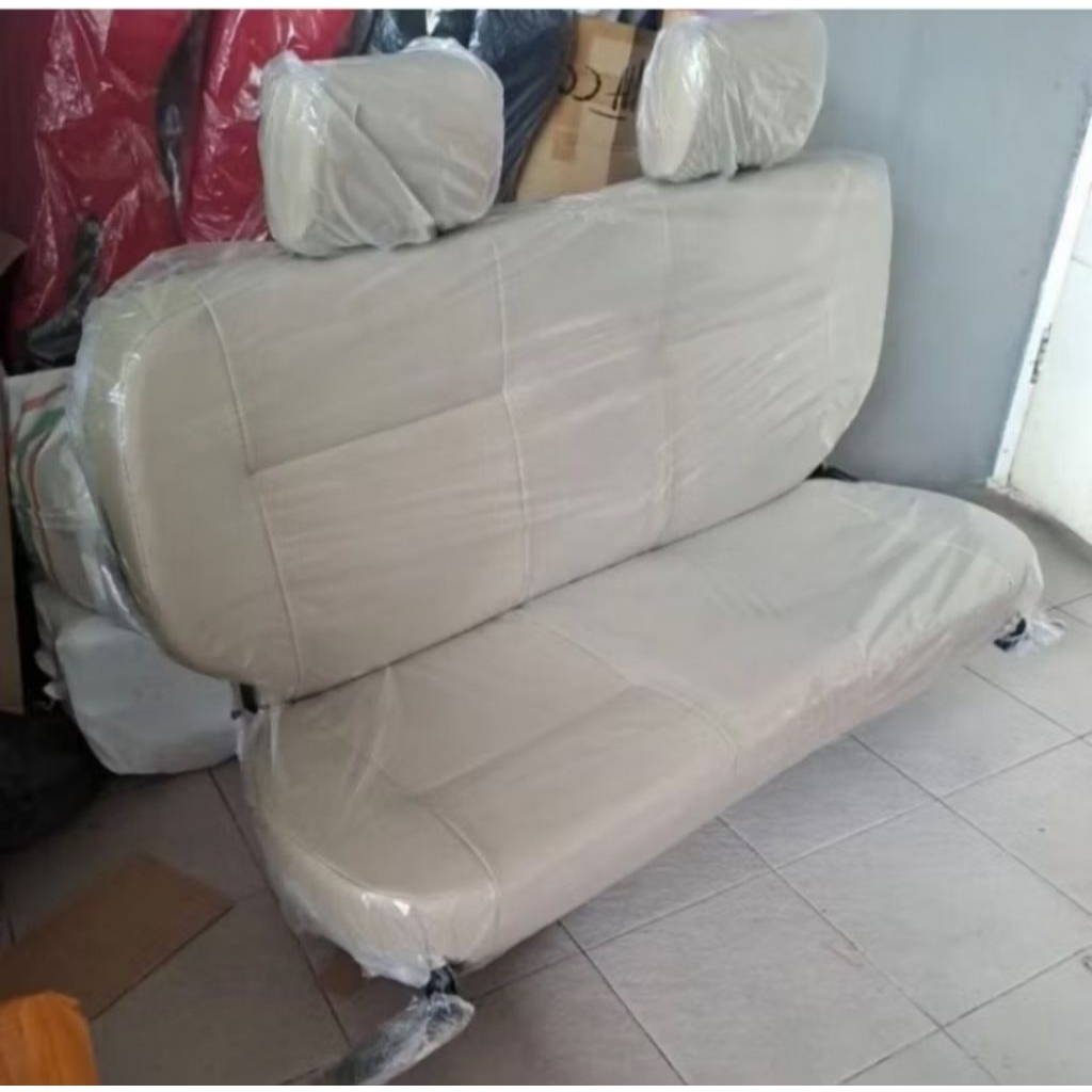 jok belakang isuzu panther  hadap depan jok baris 3 panter kulit krem