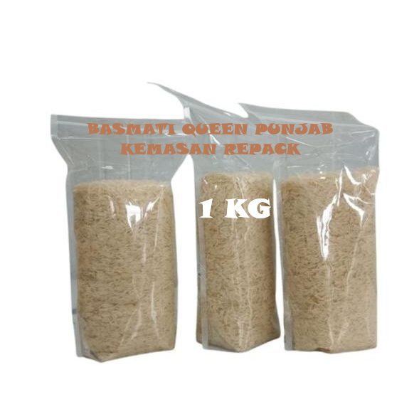 

Beras Basmati Queen Punjab 1121 Basmati Creamy Sella Rice Kemasan Repack 1 kg