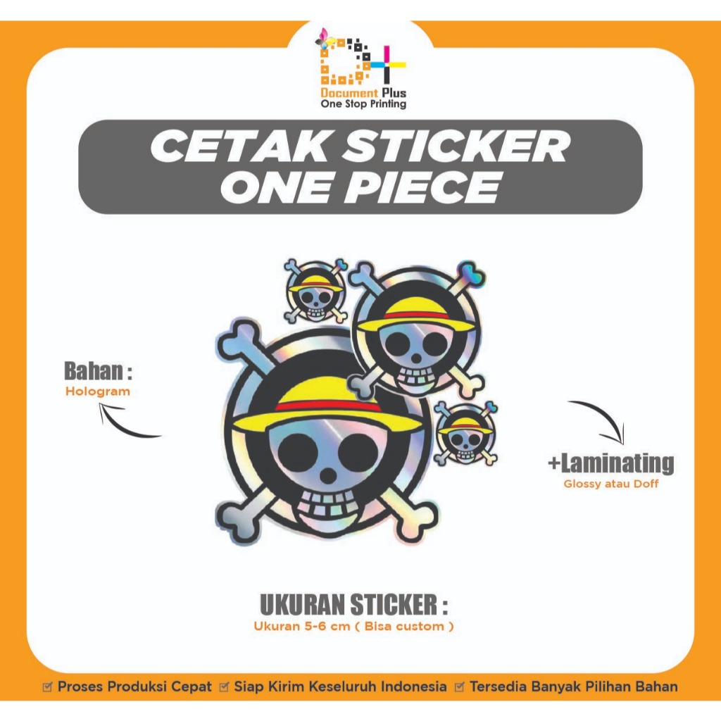 

CETAK STICKER ANIME ONE PIECE HOLOGRAM UKURAN 6CM
