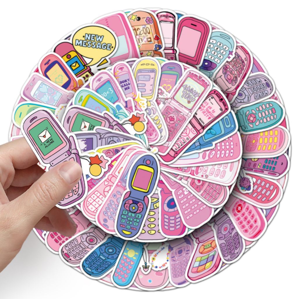 

[50 Pcs] DECO STICKER | STICKER DIY | JURNAL AESTHETIC [DS-101] HP PINK Sticker Koper, HP Laptop Tumbler Komputer