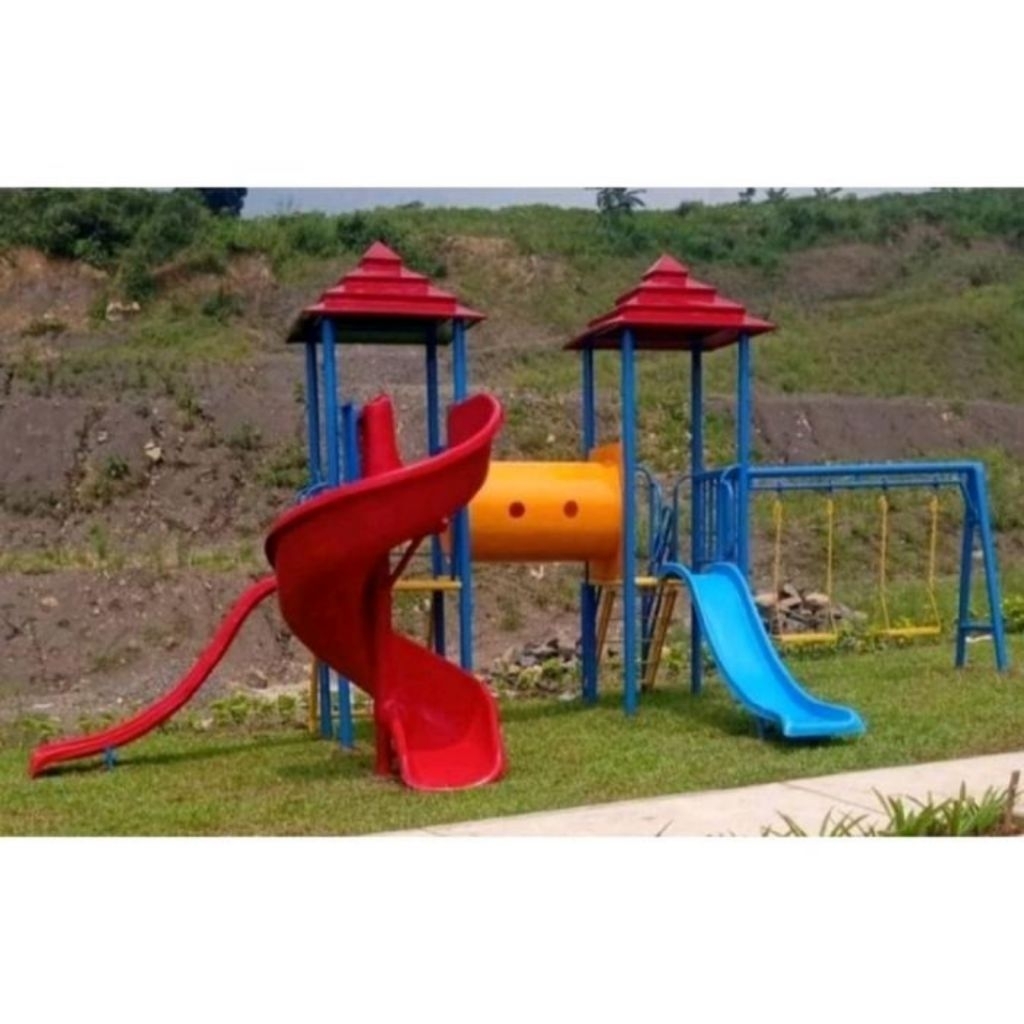 Ayunan Perosotan Playground Anak Tk Besi Model 8
