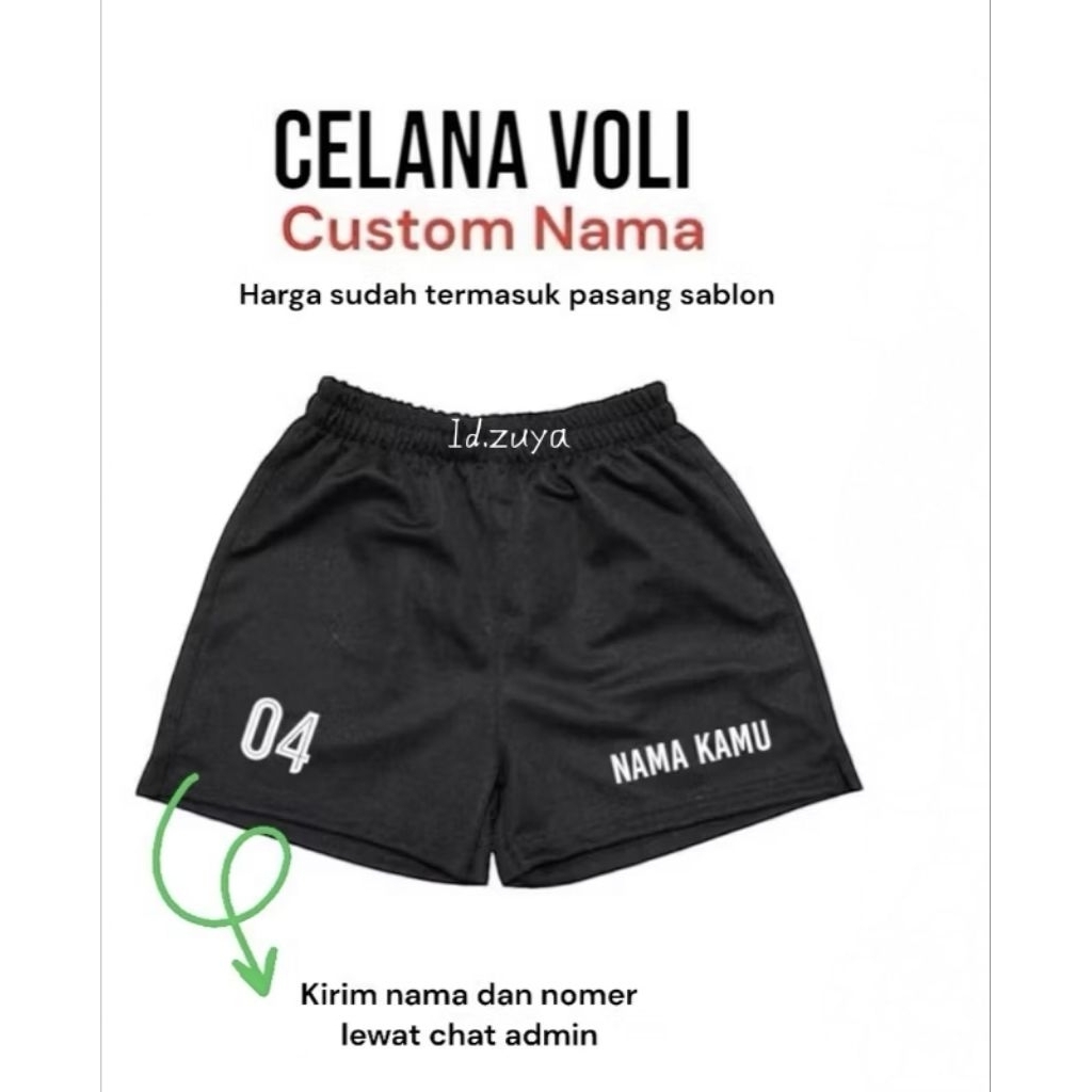 CELANA PENDEK WANITA VOLI/CELANA WANITA CUSTUM NAMA/CUSTOM MURAH TERBARU