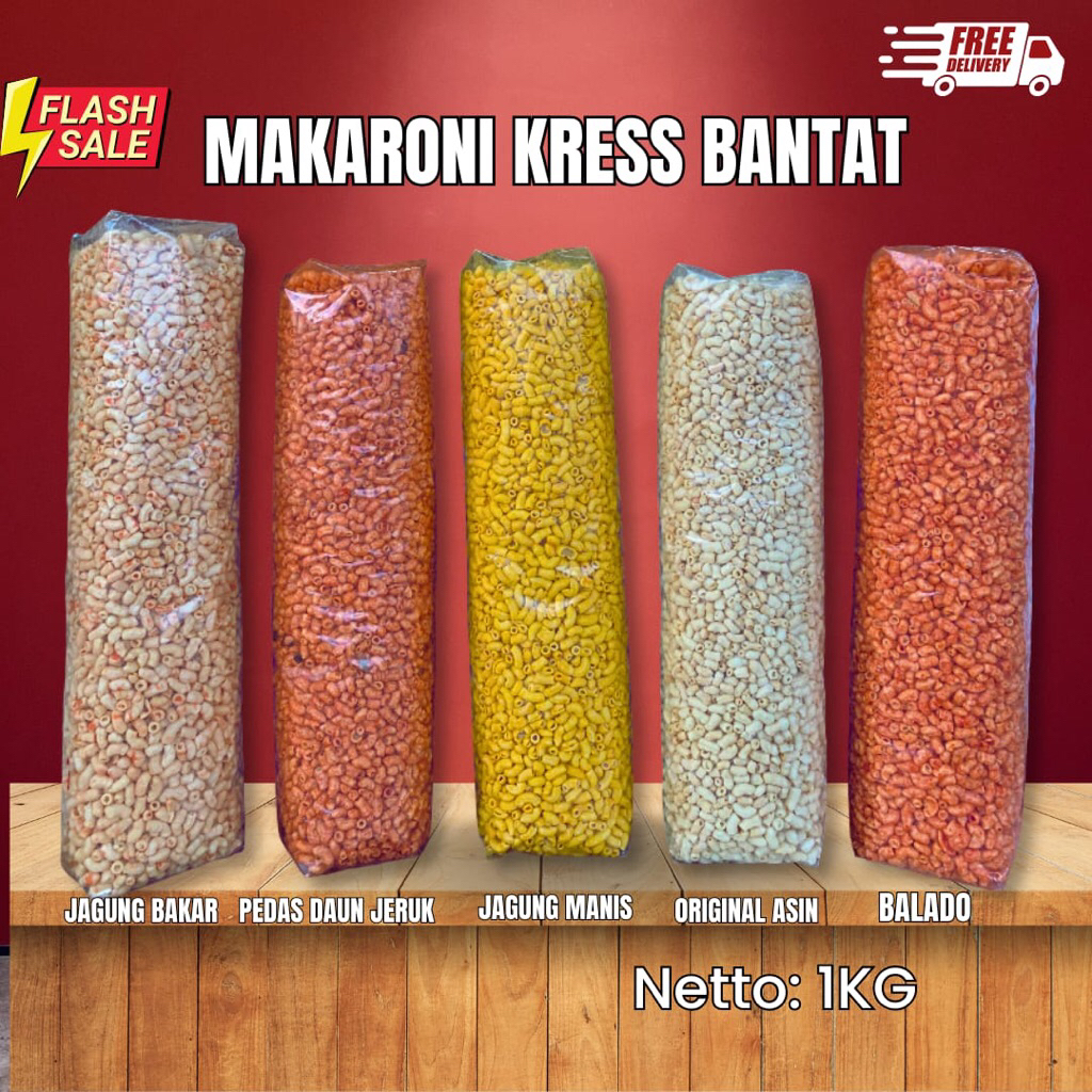 

Makaroni bantat Krezz 1bal rasa balado/makaroni bantat rasa balado 1kg/makaroni bantat murah