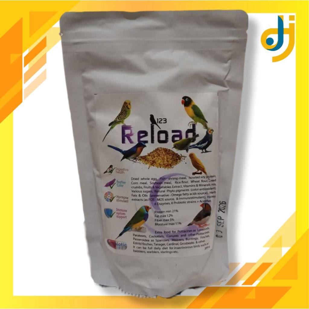 RELOAD by 123 Nutrien EF Extra Fooding Pakan Burung Finch Kenari Lovebird Pleci Gold Amadin