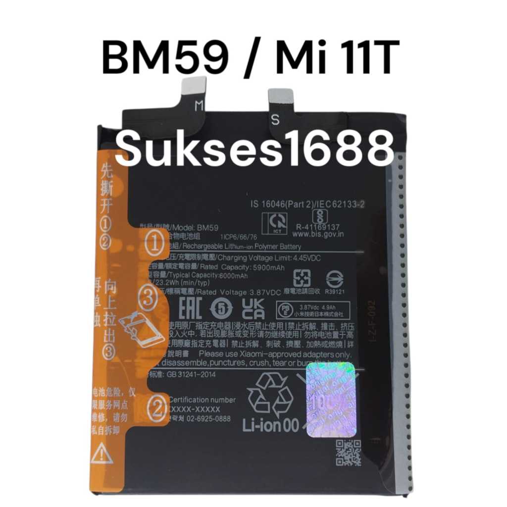 Baterai BM59 Xiaomi Mi 11T   BM 59  bm59  bm 59 Original Baterei Battery Batrai Batere Baterei Batre