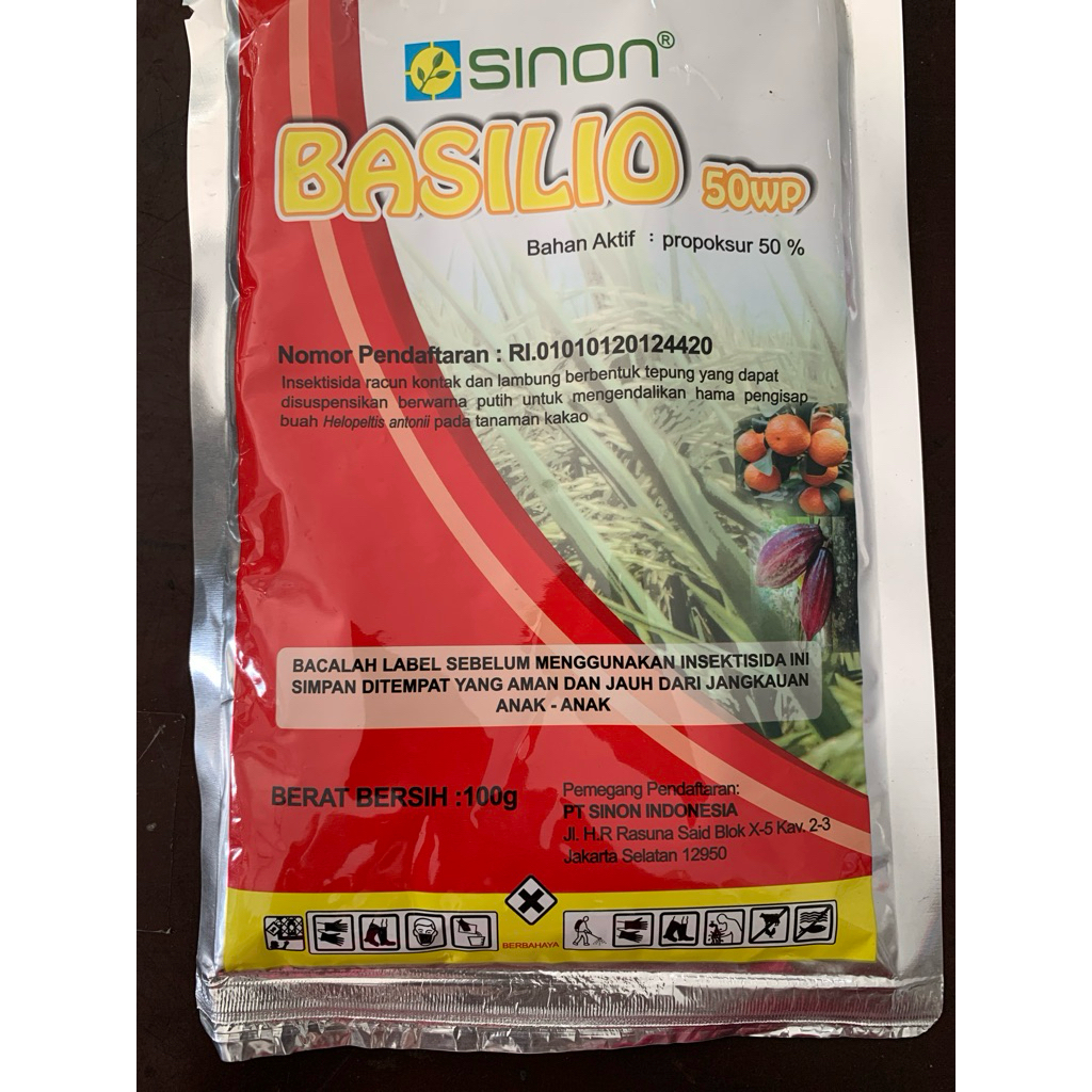 Basilio 50 WP (Sinon) Bahan aktif : propoksur 50% kemasan 100gram
