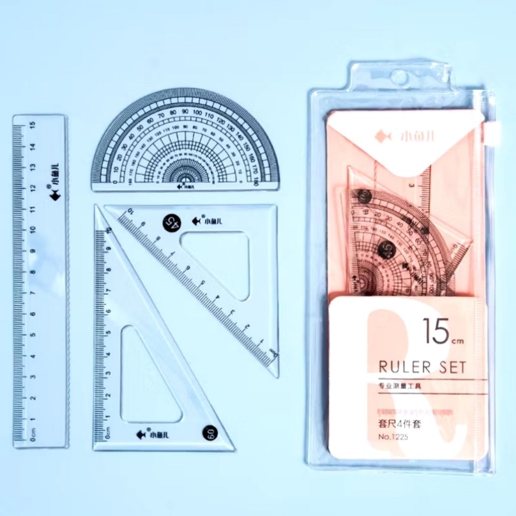 

Plastik Set 4in1 15 cm Penggaris Bening Sekolah Lucu Ruller