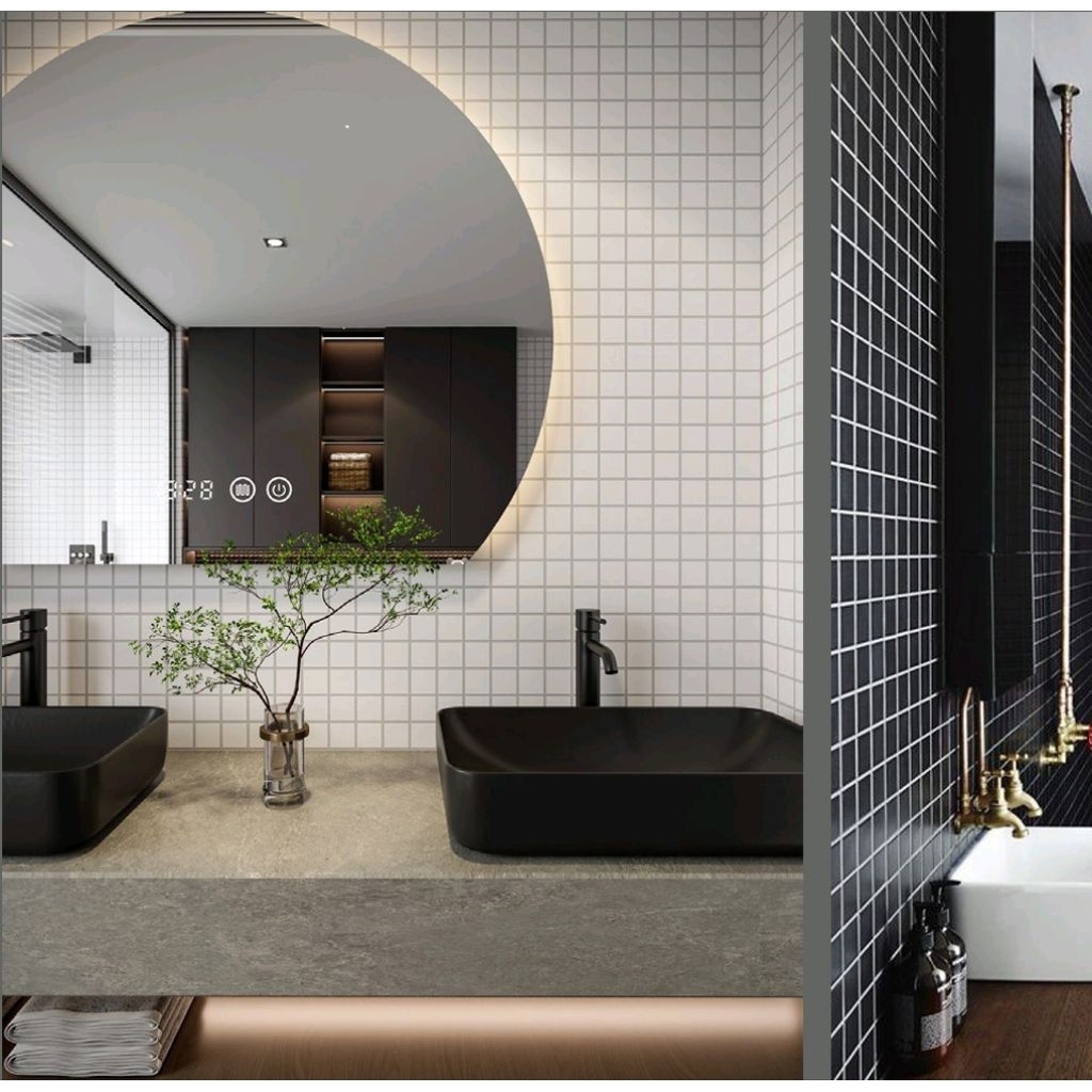 mosaic monza keramik med square glossy white 30*30