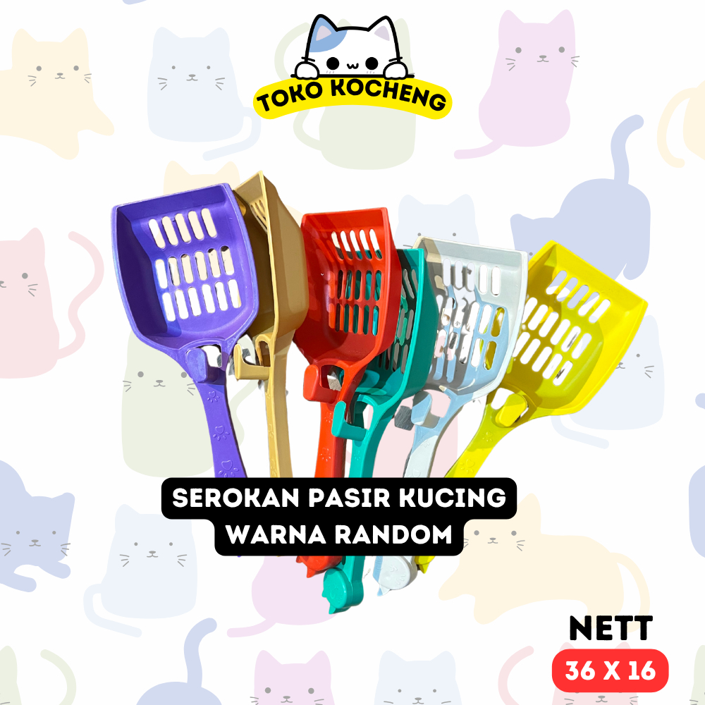 Serokan Pasir Kucing Lucu Tebal dengan Cantolan Serok Pasir Kucing - Sendok Pasir - Warna Chat Admin
