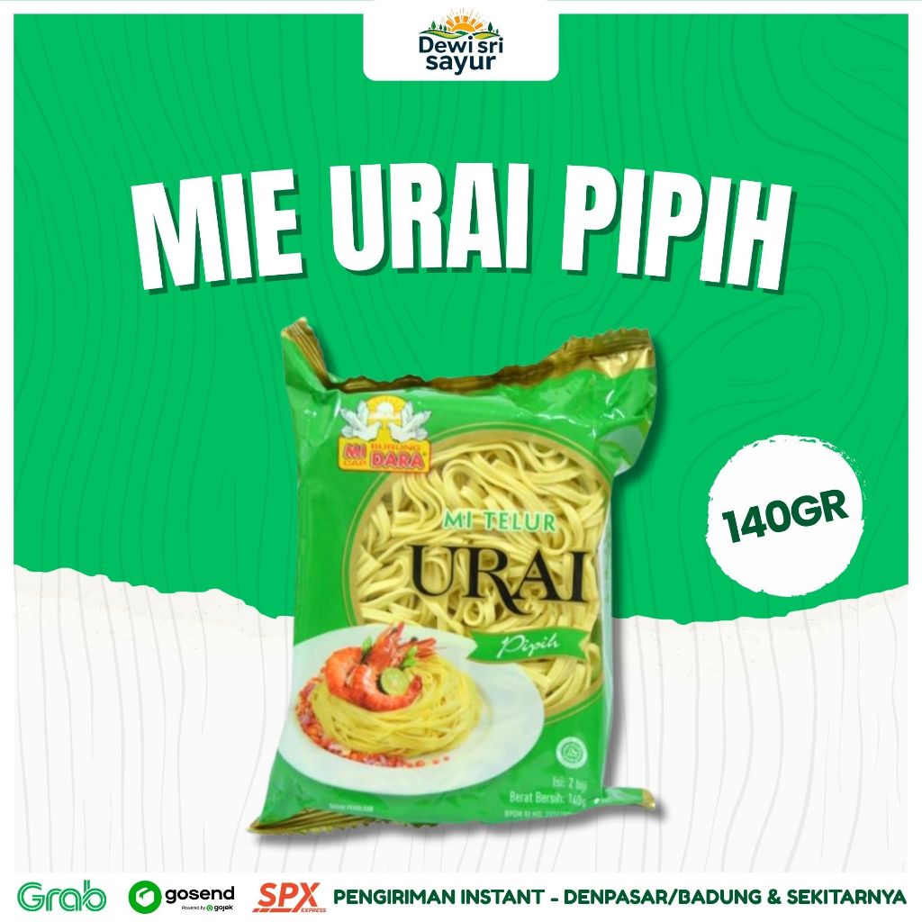 

Mie Urai Pipih 140gr – Dewi Sri Sayur
