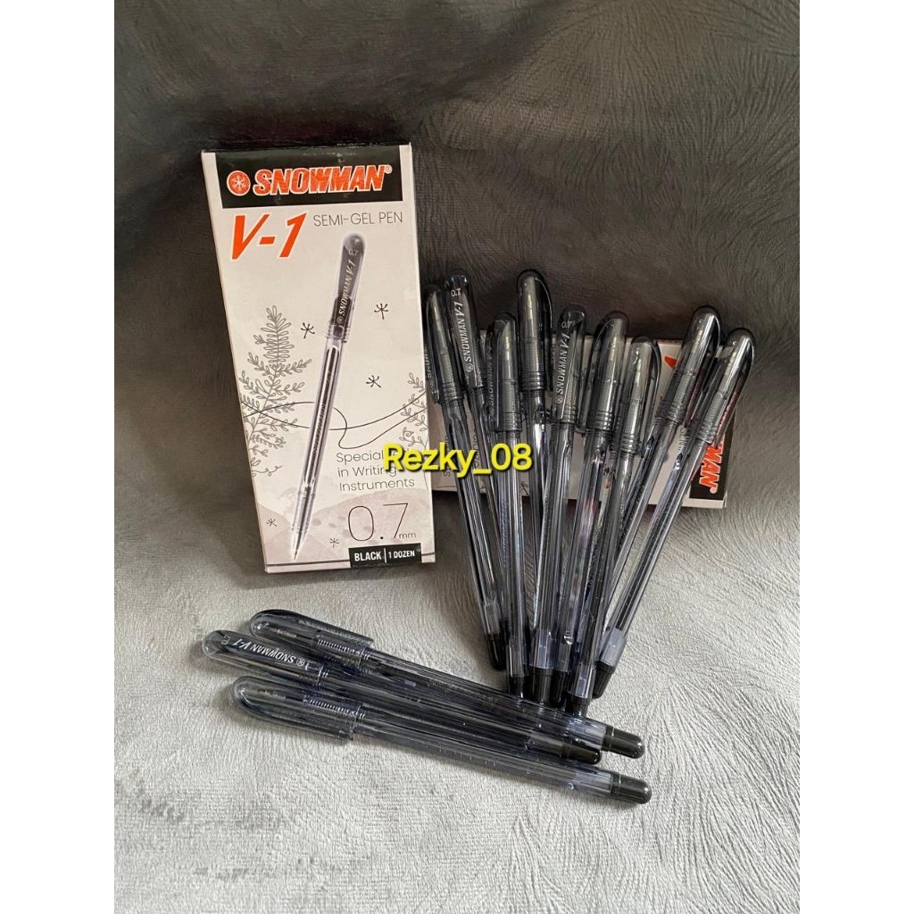 

Pulpen snowman V-1 Hitam isi 12 pcs satu bok
