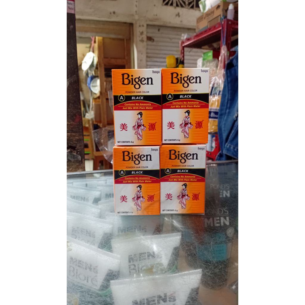 Bigen powder hair color [hitam] pewarna rambut/ penutup uban