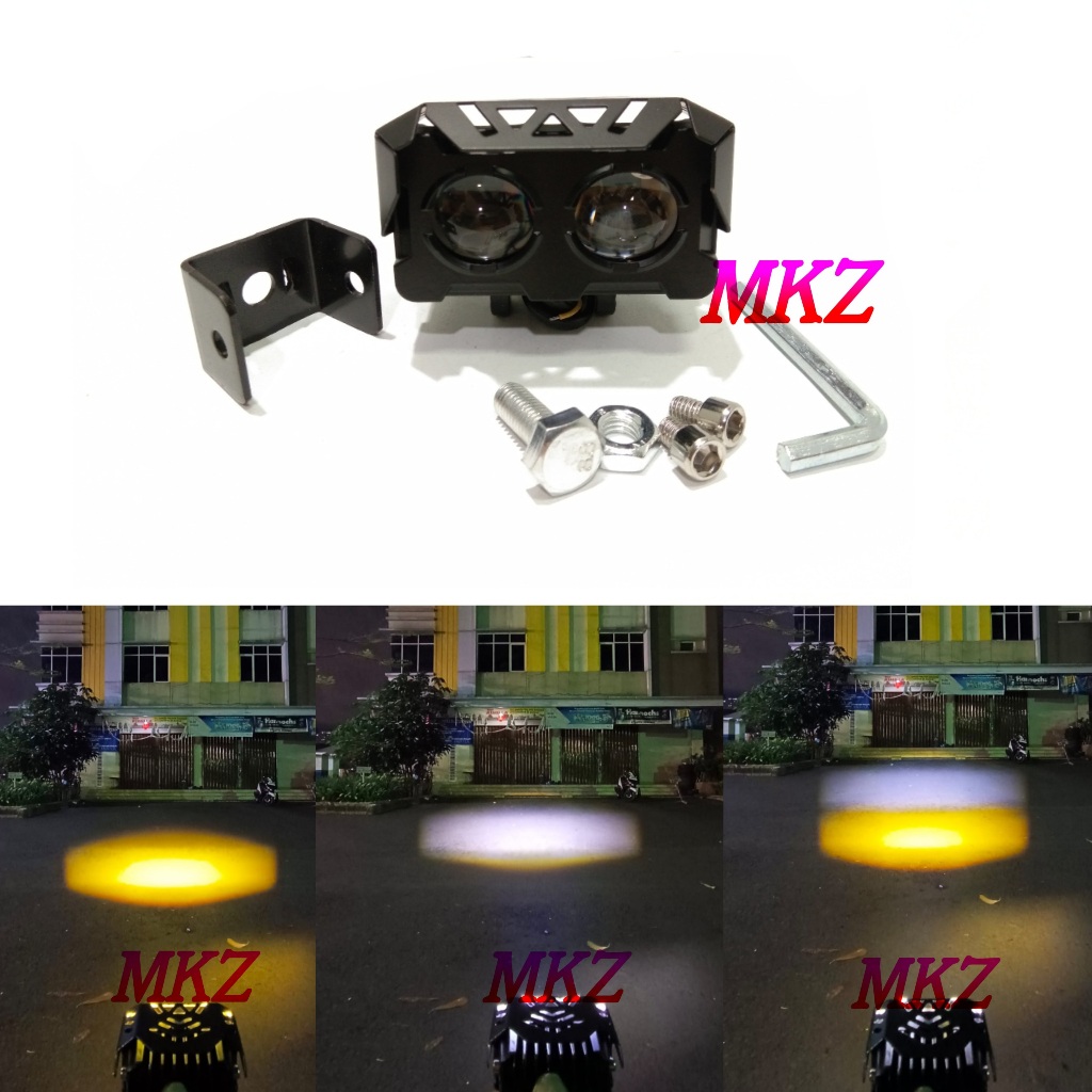 Lampu Tembak SQL 2 Mata MYTH Jauh Dekat Lampu Tembak Sorot Led D2 Laser 2 Mata Kuning Putih