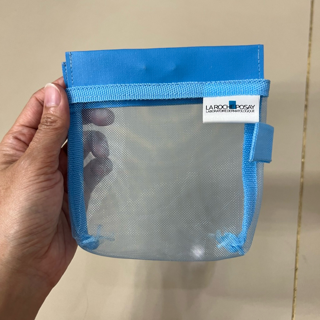 La Roche Posay Beauty Makeup Mini Mesh Pouch / Skincare Travel Organizer Bag