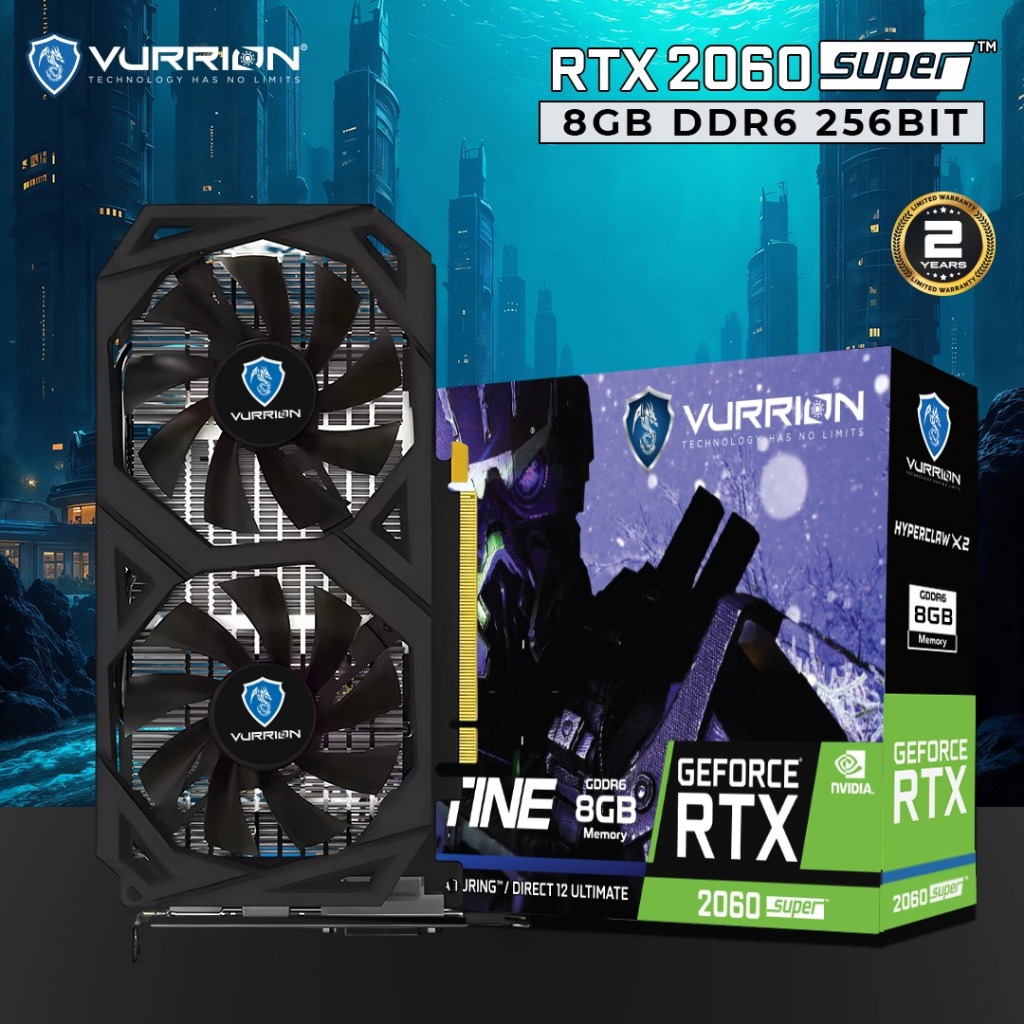 VGA AGS VURRION NVIDIA RTX 2060 SUPER 8GB GDDR6 256 BIT REAL CAPACITY / RTX 2060 SUPER