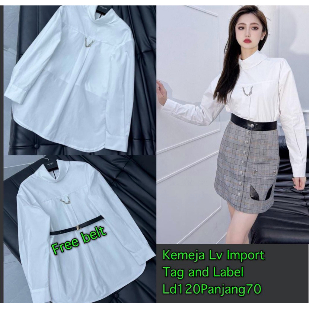 KEMEJA LV FREE IKAT PINGGANG  IMPORT PREMIUM BKK/REALPICK/BESTSELLER PREMIUM/BKK