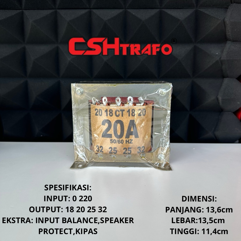 Trafo Kotak CSH Premium (MURNI) 20A CT 32V 100% Tembaga Murni