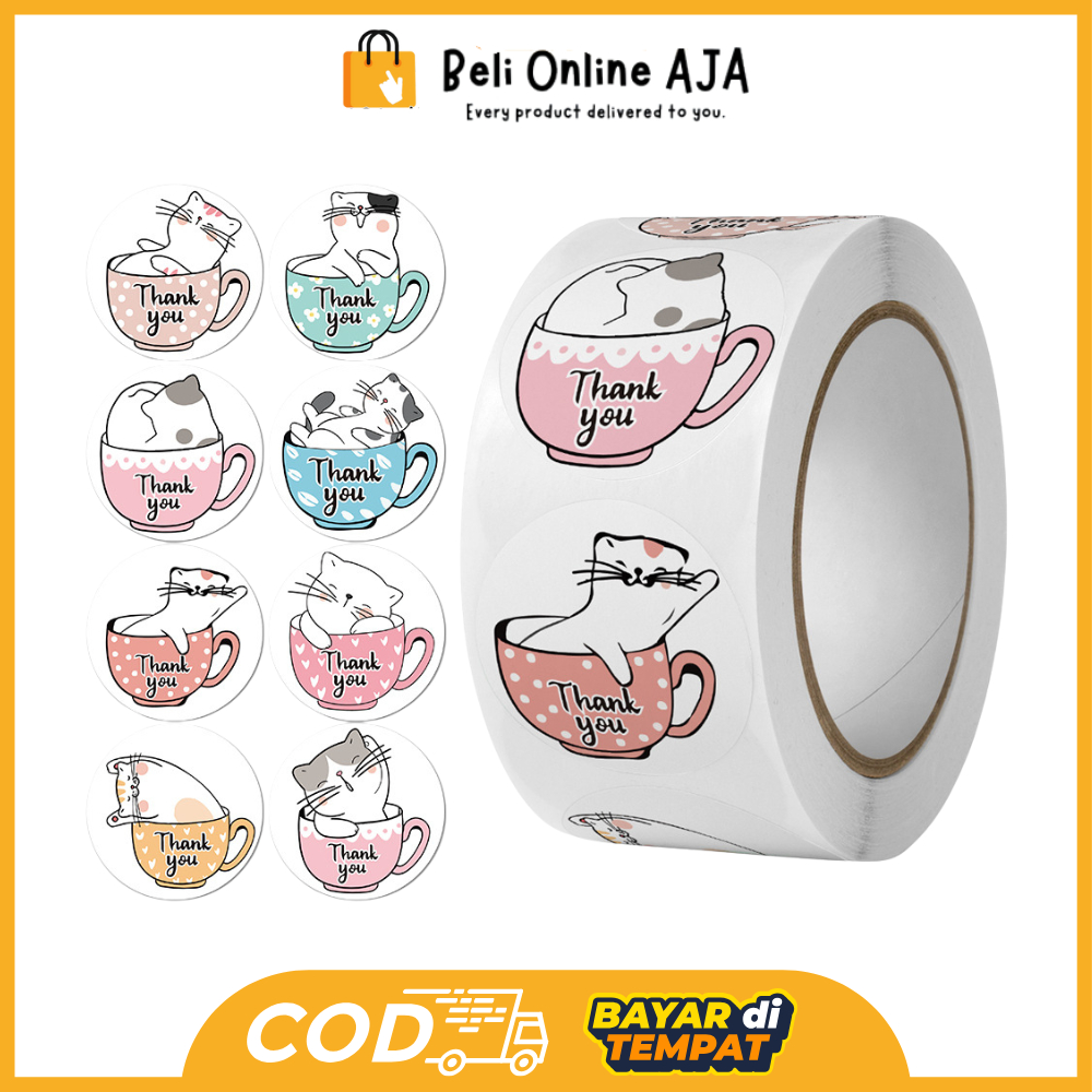 

BOA Stiker Thank you Roll 500 Pcs Stiker Thank you Tempel HL0596 Y1732