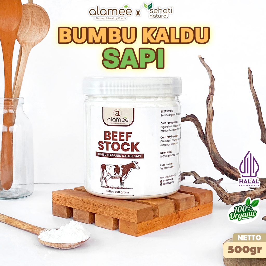 

ALAMEE Kaldu Sapi Non MSG Bumbu Dapur Organik Beef Powder Praktis Toples 500gr SEHATI