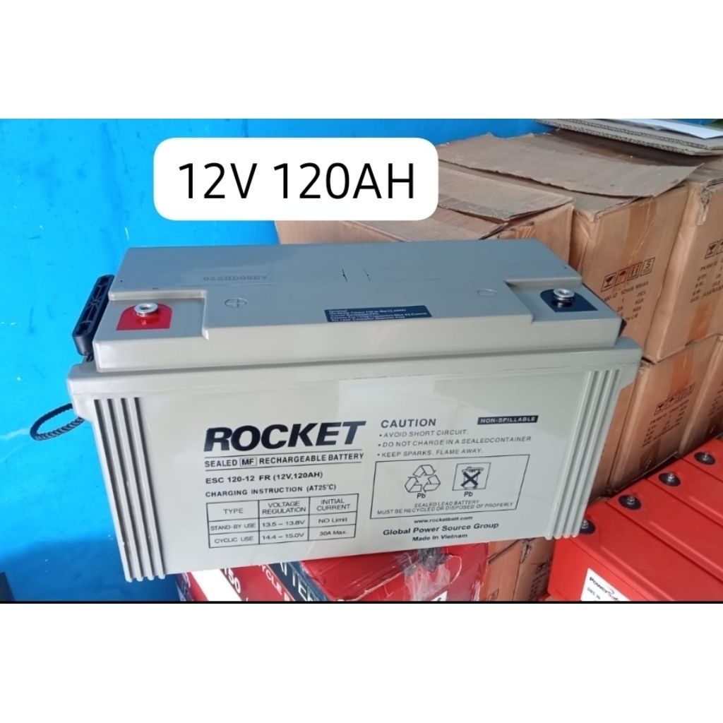 Battery VRLA ROCKET 12V 120AH SEKOND GRADE A