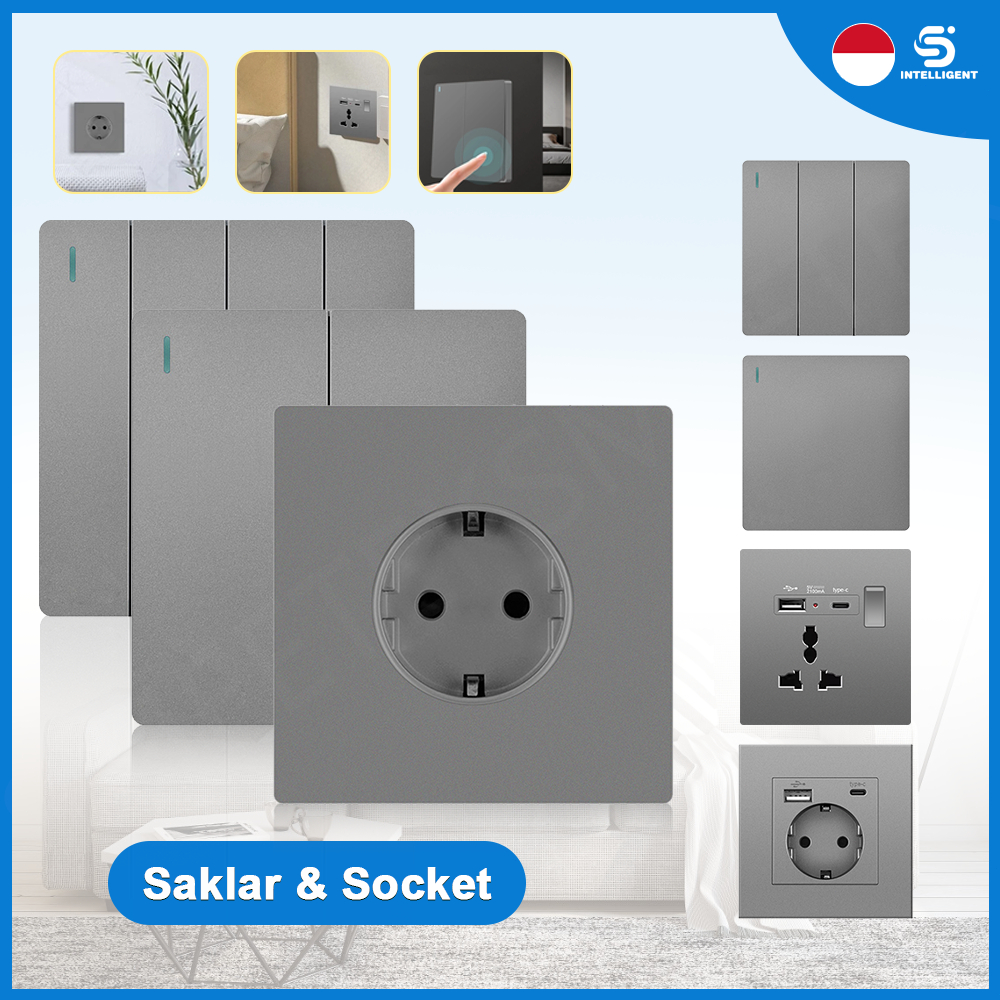 Saklar Stop Kontak Saklar On Off Lampu Rumah Modern  Saklar Dinding Aesthetic Sakelar Soket Listrik
