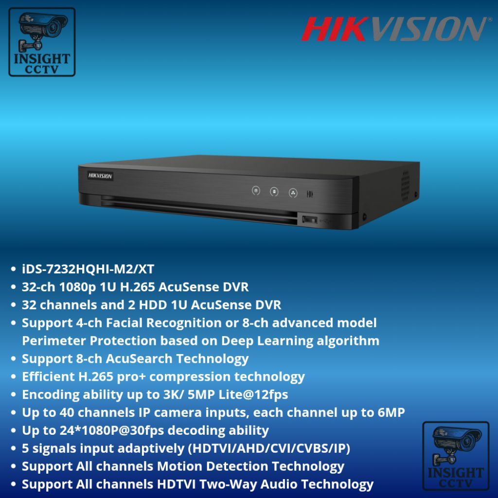 HIKVISION DVR 32 CH iDS-7232HQHI-M2/XT 2HDD DVR 32 CHANNEL HIKVISION