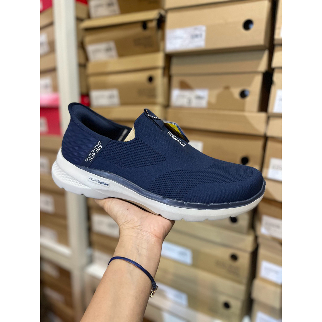 size 44 SKECHERS GO WALK 6 SKECHERS SLIP ON MENS SKECHERS PRIA 216278 NVY ORIGINAL STORE