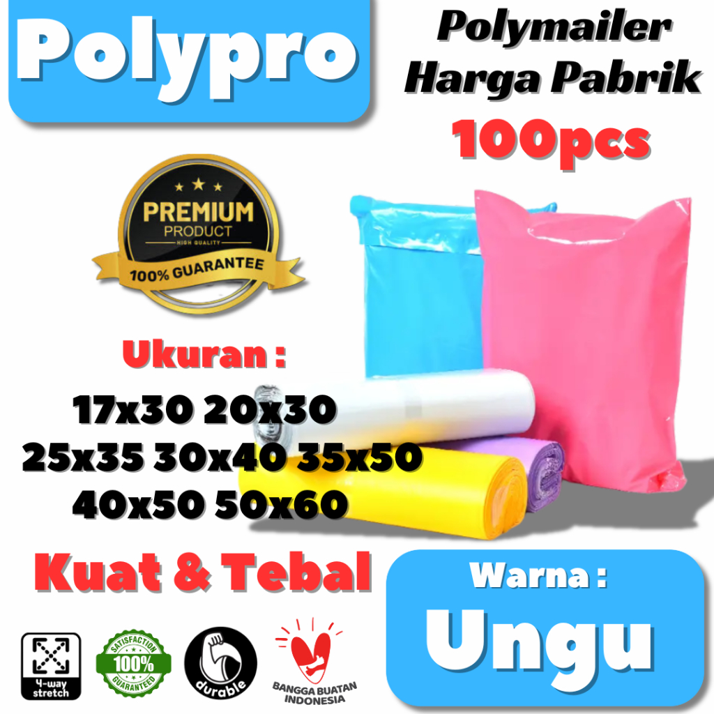 

Plastik Polymailer WARNA UNGU GLOSSY / Grade A / Plastik Packing Online Premium