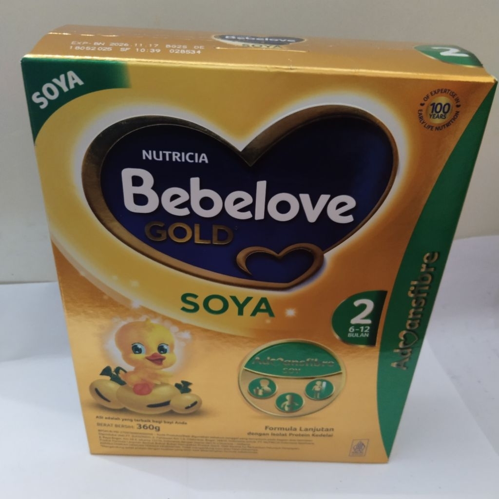 BEBELOVE GOLD SOYA 1 dan 2 KEMASAN 170g  dan 360 g USIA (0-12 bulan) EXP 2027