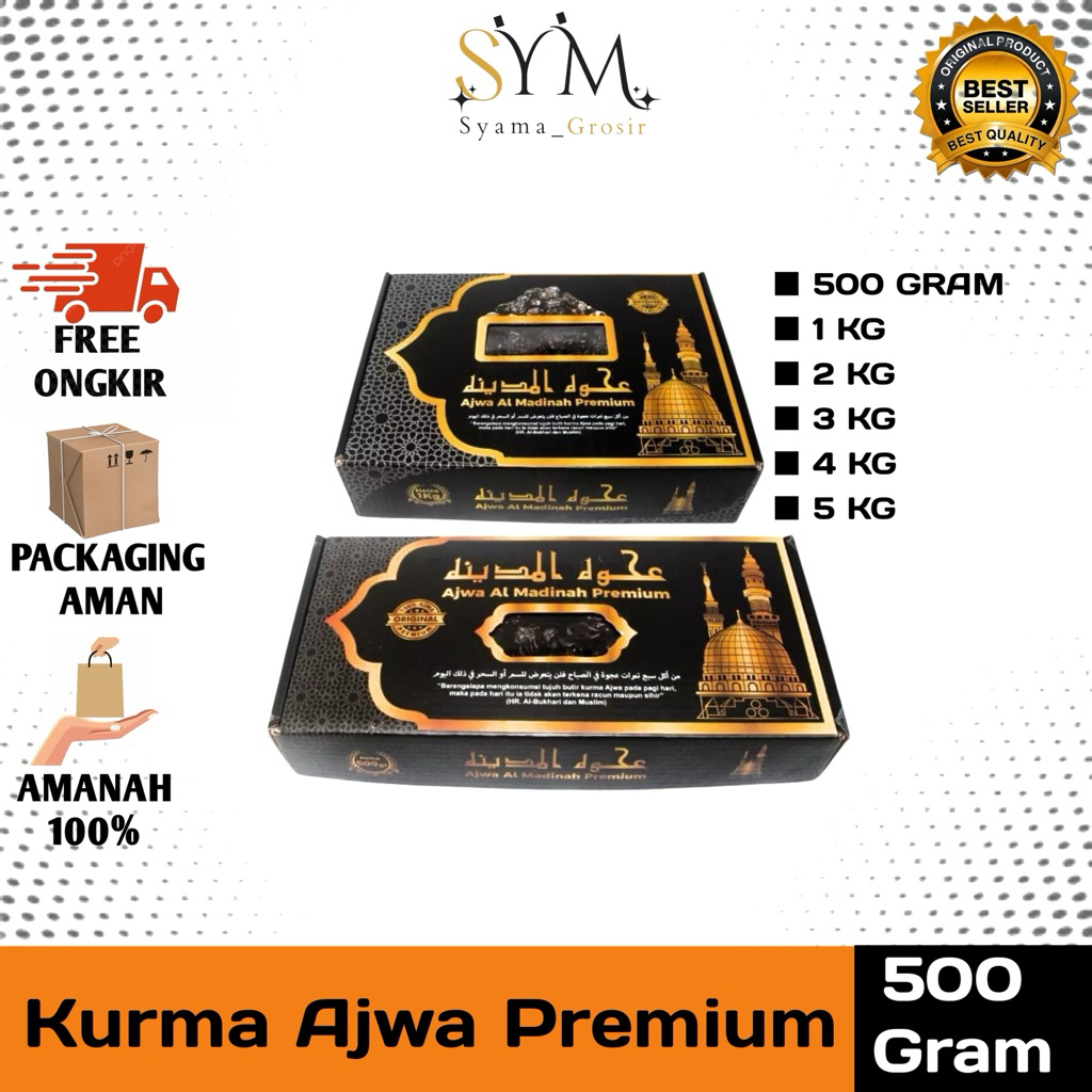 

Kurma Korma Ajwa Azwa Nabi 1 Kg Asli 100% Original Madinah Premium / Kurma Oleh Oleh Haji dan umroh.