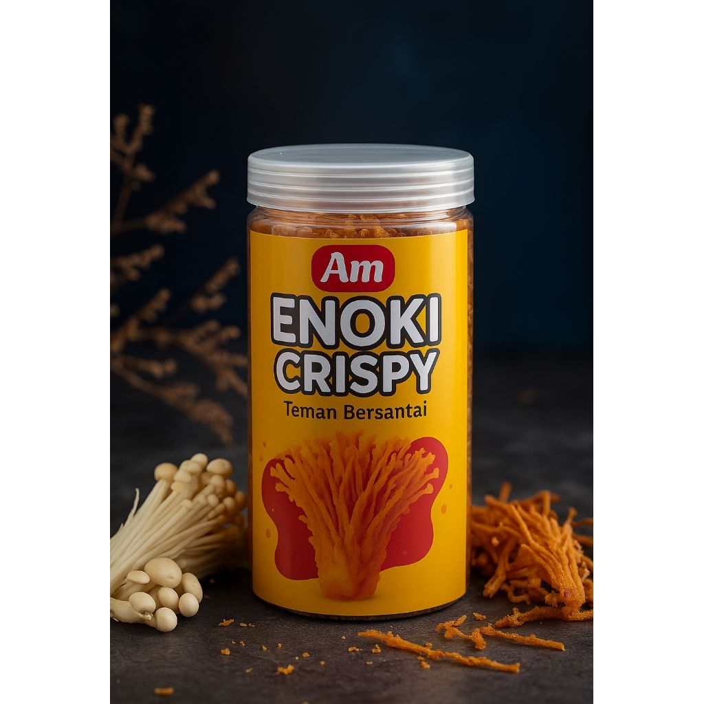 Enoki Crispy Toples 1.000Ml - Toples 1 L Jamur Enoki Crispy - Jamur Crispy - Enoki Crispy - Jamur - 