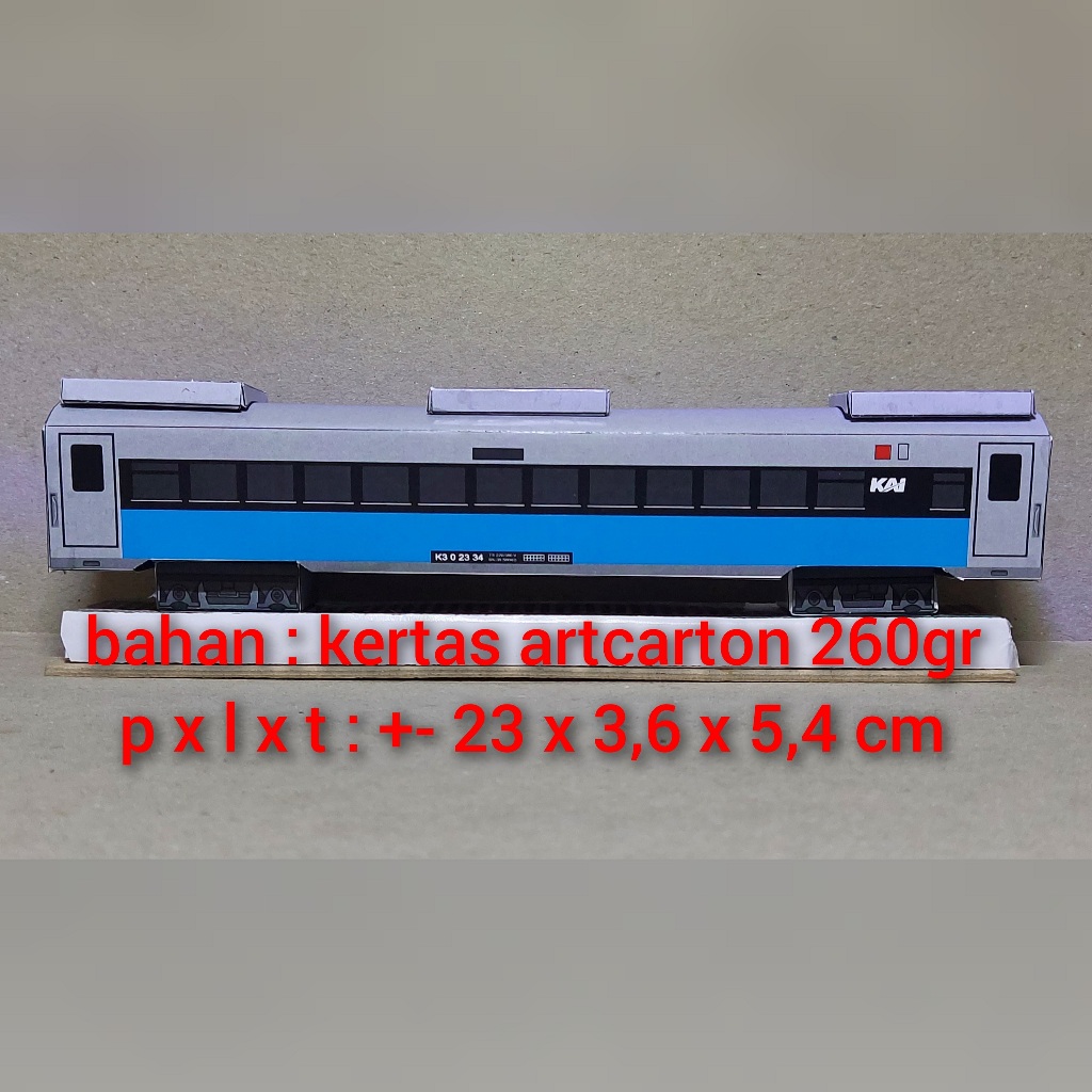 Papercraft Kereta Ekonomi Stainless Steel New Generation - Papercraft Kurniatravel