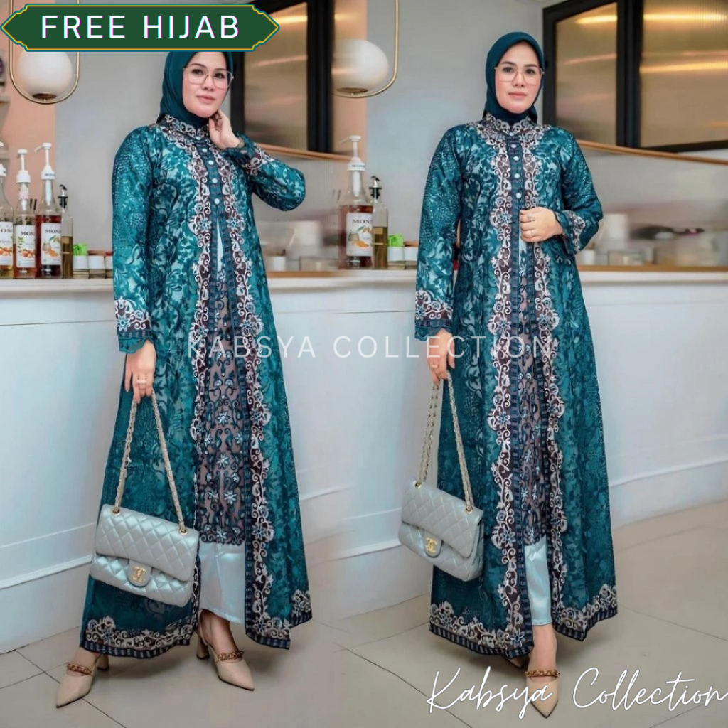 Instant COD Gamis Tile Shangrilla – Gamis Full Bordir Premium Furing Satin Velvet Gamis Elegan Pesta